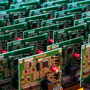 Batch of Produced Automotive Printed Circuit Boards with Surface Mounted Components